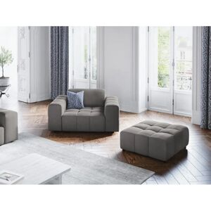 Christian Lacroix Luc Fauteuil - Velours Gris Clair - Publicité Christian Lacroix Luc Fauteuil - Velours Gris Clair - Publicité