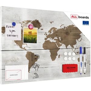 ALLboards Tableau magnétique - Carte du monde - 60x40 cm - Blanc - Publicité ALLboards Tableau magnétique - Carte du monde - 60x40 cm - Blanc - Publicité