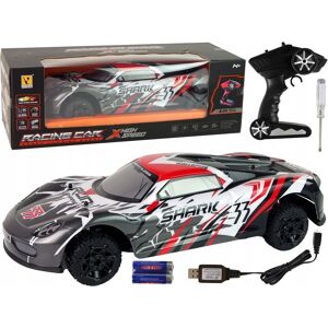 Lean Toys Voiture de Sport R/C 1:8 Gris Blanc - voiture RC Lean Toys Voiture de Sport R/C 1:8 Gris Blanc - voiture RC