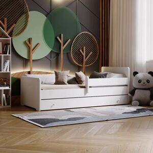 Ensemble de lit pour enfants KOBI avec matelas - Barrière de sécurité, tiroir, 160x80 cm - Publicité Ensemble de lit pour enfants KOBI avec matelas - Barrière de sécurité, tiroir, 160x80 cm - Publicité