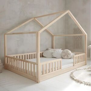 PETITS-MEUBLES Lit 140x200 avec Barrière & Sommier - Lit PETITS-MEUBLES Lit 140x200 avec Barrière & Sommier - Lit