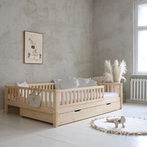 PETITS-MEUBLES Cama Agnès de Pino - Barandilla Removible, 2 Cajones - Tipo de Cama PETITS-MEUBLES Cama Agnès de Pino - Barandilla Removible, 2 Cajones - Tipo de Cama