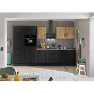 BALCULINA Turin Küchenzeile - Schwarz & Eiche - 330cm BALCULINA Turin Küchenzeile - Schwarz & Eiche - 330cm