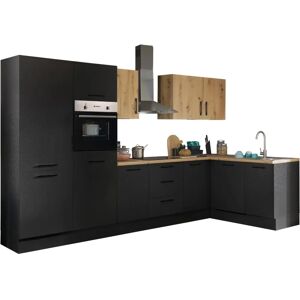 BALCULINA Turin Winkelküche - schwarz, Holzoptik, Artisan Eiche - Küche BALCULINA Turin Winkelküche - schwarz, Holzoptik, Artisan Eiche - Küche
