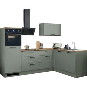 BALCULINA - Marsi - schilfgrün - sanremo oak - L-förmige Küche BALCULINA - Marsi - schilfgrün - sanremo oak - L-förmige Küche