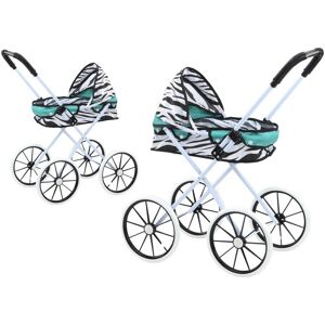 Leantoys - Wózek dla lalek zebra turkusowy - Doll Stroller - Publicité Leantoys - Wózek dla lalek zebra turkusowy - Doll Stroller - Publicité