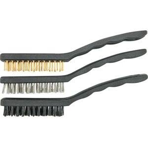 VOREL 06964 Set de 3 brosses métalliques, laiton, acier, nylon - wire brush - Publicité VOREL 06964 Set de 3 brosses métalliques, laiton, acier, nylon - wire brush - Publicité