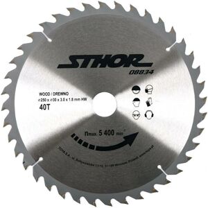 Sthor 08834 Lame de scie circulaire - 40T - 250mm - Bois & Plastique - Publicité Sthor 08834 Lame de scie circulaire - 40T - 250mm - Bois & Plastique - Publicité