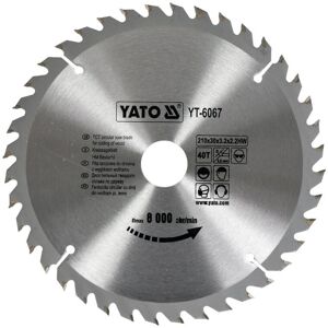 Yato YT-6067 Kołkowa tarcza do drewna - 40 zębów, 210mm, 30mm otwór Yato YT-6067 Kołkowa tarcza do drewna - 40 zębów, 210mm, 30mm otwór