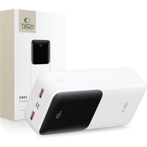 Tech-Protect Powerbank 30000mAh - Rask lading - Hvit Tech-Protect Powerbank 30000mAh - Rask lading - Hvit