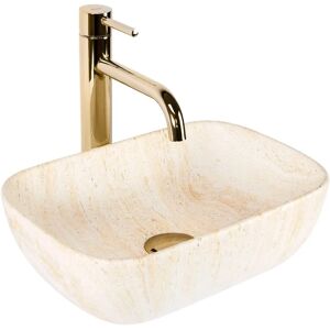RE Belinda Mini Beige - Lavabo sur plan en céramique - Publicité RE Belinda Mini Beige - Lavabo sur plan en céramique - Publicité