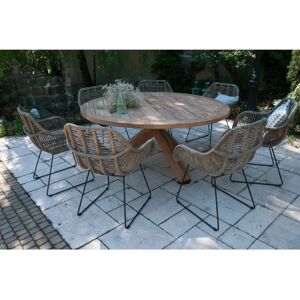 Zestaw Mebli Ogrodowych Bordeaux 8 Miejsc Naturalne Trawnikowe Zestaw Mebli Ogrodowych Bordeaux 8 Miejsc Naturalne Trawnikowe