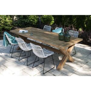 Zestaw Mebli Ogrodowych Lyon - Recyklingowane drewno tekowe i rattan - 6 miejsc Zestaw Mebli Ogrodowych Lyon - Recyklingowane drewno tekowe i rattan - 6 miejsc