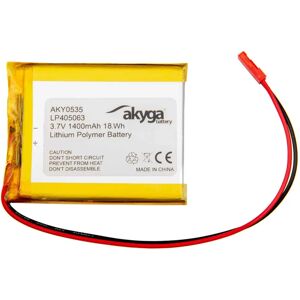 Akyga AKY0535 Lithium-Polymeer Batterij - 1400mAh, 3.7V, Zilver Akyga AKY0535 Lithium-Polymeer Batterij - 1400mAh, 3.7V, Zilver