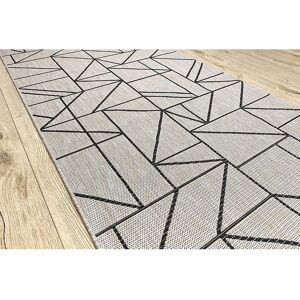 RugsX Runner Silver Black Geometric - Runner Rug RugsX Runner Silver Black Geometric - Runner Rug