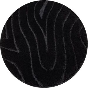 Alfombra de baño negra SUPREME círculo WAVES - Antideslizante, suave, 100cm Alfombra de baño negra SUPREME círculo WAVES - Antideslizante, suave, 100cm