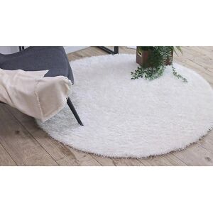 RugsX - White Circle Shaggy Rug - 100 cm - Durable Polyester RugsX - White Circle Shaggy Rug - 100 cm - Durable Polyester
