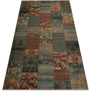 RugsX Wool Carpet KASHQAI 4327 400 Patchwork Green - Rug RugsX Wool Carpet KASHQAI 4327 400 Patchwork Green - Rug