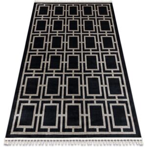 RugsX Amour Black Geometric Carpet - 98x200 cm RugsX Amour Black Geometric Carpet - 98x200 cm