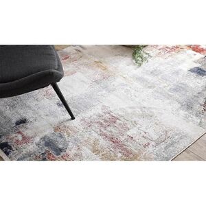 RugsX Distin 0144B white / rose / powder modern carpet - Abstraction, vintage, fringes RugsX Distin 0144B white / rose / powder modern carpet - Abstraction, vintage, fringes