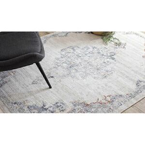 RugsX DISTIN 0826A White / Blue / Light Green Modern Carpet - Vintage, Fringes RugsX DISTIN 0826A White / Blue / Light Green Modern Carpet - Vintage, Fringes