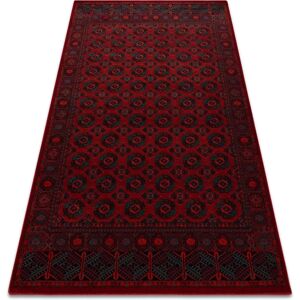 RugsX Wool Carpet Omega Buchara Frame, Circles Red - Rug RugsX Wool Carpet Omega Buchara Frame, Circles Red - Rug