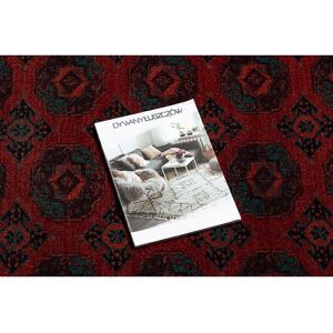 RugsX Wool Carpet OMEGA BUCHARA Frame Circles Red - Carpet RugsX Wool Carpet OMEGA BUCHARA Frame Circles Red - Carpet