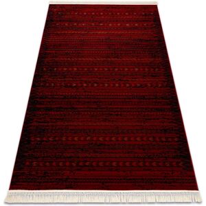 RugsX ORIENT 5820 Tapis Bordeaux / Noir - Oriental, Rayures avec Franges RugsX ORIENT 5820 Tapis Bordeaux / Noir - Oriental, Rayures avec Franges