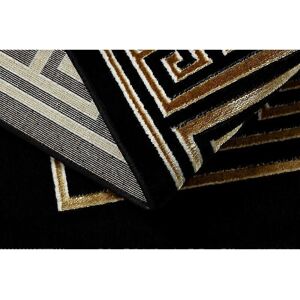 RugsX Tapis ALLURE 1968 Noir/Or - Élégant, Glamour, Clé grecque RugsX Tapis ALLURE 1968 Noir/Or - Élégant, Glamour, Clé grecque