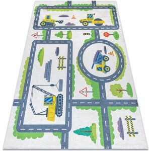 RugsX BAMBINO 2338 White/Green Children's Washable Rug - Rug RugsX BAMBINO 2338 White/Green Children's Washable Rug - Rug
