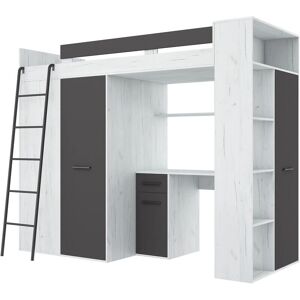 BIM FURNITURE Verana L Mezzanine avec Bureau et Placard - Publicité BIM FURNITURE Verana L Mezzanine avec Bureau et Placard - Publicité