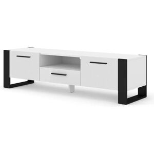 BIM FURNITURE Meuble TV Blanc Mat - Moderne 160x43x48cm - Publicité BIM FURNITURE Meuble TV Blanc Mat - Moderne 160x43x48cm - Publicité