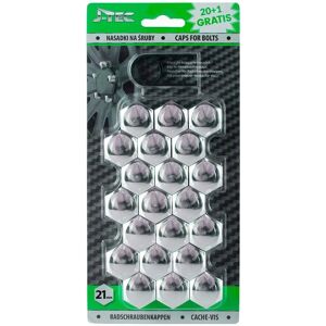 Kit d'écrous de roue J-Tec 21mm - Universel Chrome Plastique - Publicité Kit d'écrous de roue J-Tec 21mm - Universel Chrome Plastique - Publicité