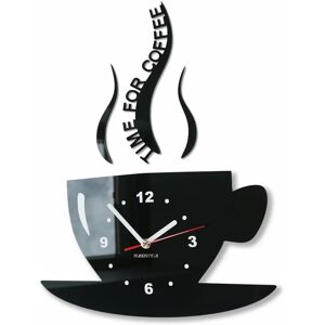 FLEXISTYLE Horloge Murale Moderne Cuisine Tasse Noire - Publicité FLEXISTYLE Horloge Murale Moderne Cuisine Tasse Noire - Publicité