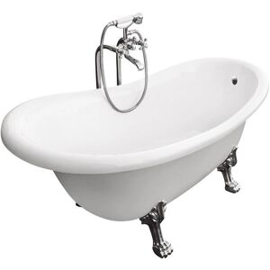 Besco Otylia Glam baignoire autoportante graphite 160x77 - Salle de bain rétro - Publicité Besco Otylia Glam baignoire autoportante graphite 160x77 - Salle de bain rétro - Publicité