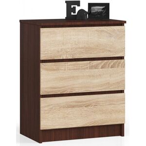 Commodes AKORD K60 Wenge 3 Tiroirs - Rangement Chambre - Publicité Commodes AKORD K60 Wenge 3 Tiroirs - Rangement Chambre - Publicité