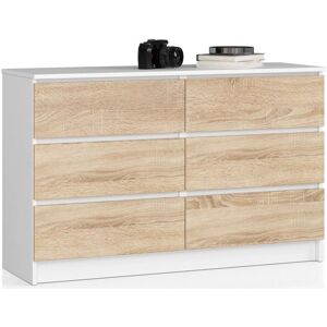 Comò AKORD K120 Bianco 6 Cassetti - Comò Comò AKORD K120 Bianco 6 Cassetti - Comò