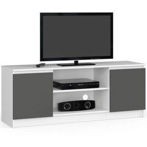 Meuble TV AKORD - 2 étagères - Blanc/Graphite - Publicité Meuble TV AKORD - 2 étagères - Blanc/Graphite - Publicité