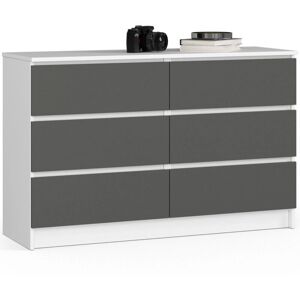 AKORD Bianco 120cm 6 Cassetti Mobile Salvaspazio - Cassettiere AKORD Bianco 120cm 6 Cassetti Mobile Salvaspazio - Cassettiere