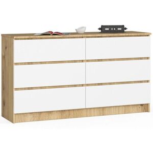 Cómoda Akord K140 Blanca 6 Cajones - Muebles Cómoda Akord K140 Blanca 6 Cajones - Muebles
