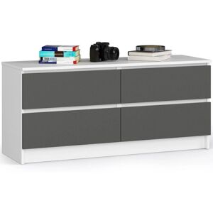 Comò AKORD K-120 Bianco/Grigio con 4 Cassetti Comò AKORD K-120 Bianco/Grigio con 4 Cassetti