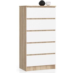 AKORD K60 Weiß Moderne 5-Drawer-Kommode - Kommode AKORD K60 Weiß Moderne 5-Drawer-Kommode - Kommode