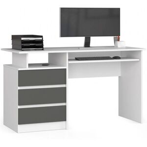 Bureau informatique AKORD CLP-135 Blanc avec 3 tiroirs et grande surface de travail - Publicité Bureau informatique AKORD CLP-135 Blanc avec 3 tiroirs et grande surface de travail - Publicité