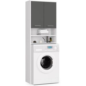 Armoire de salle de bain AKORD - Blanc avec étagères réglables - Publicité Armoire de salle de bain AKORD - Blanc avec étagères réglables - Publicité