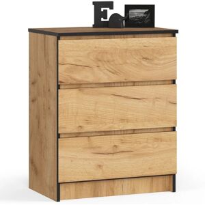 Commodes AKORD Roble Craft 3 Tiroirs - Meuble - Publicité Commodes AKORD Roble Craft 3 Tiroirs - Meuble - Publicité