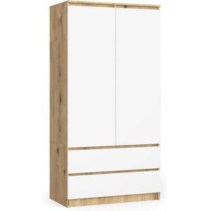 Armario AKORD S90 Blanco - 4 estantes, 2 puertas - Almacenamiento en dormitorio Armario AKORD S90 Blanco - 4 estantes, 2 puertas - Almacenamiento en dormitorio