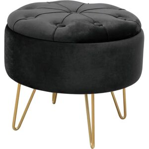 Pouf rond en velours AKORD CARO avec rangement - Mobilier - Publicité Pouf rond en velours AKORD CARO avec rangement - Mobilier - Publicité