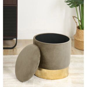 AKORD Golden Samt Runder Stauraum Hocker - Pouf AKORD Golden Samt Runder Stauraum Hocker - Pouf