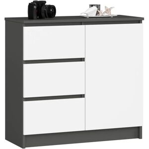 Cómoda Akord Jerry Gris 80cm - Mueble de almacenamiento Cómoda Akord Jerry Gris 80cm - Mueble de almacenamiento