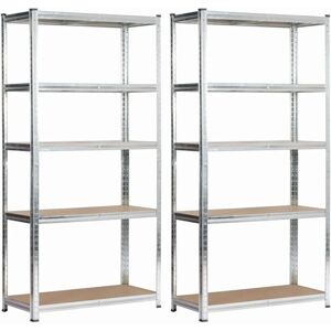 Conjunto de 2 estanterías metálicas Akord - Almacenamiento ajustable en acero Conjunto de 2 estanterías metálicas Akord - Almacenamiento ajustable en acero